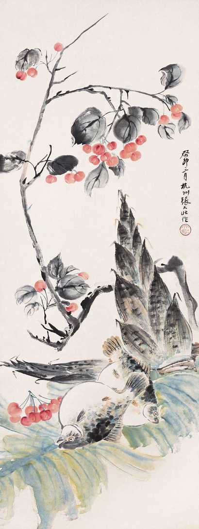 张大壮 花卉 立轴